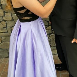 Lavender and black prom dress